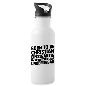 First name Chris Christian - Water bottle with straw - white - Right