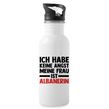 Albaner Albanisch Albanien - Trinkflasche mit integriertem Trinkhalm - Weiß - Rechts