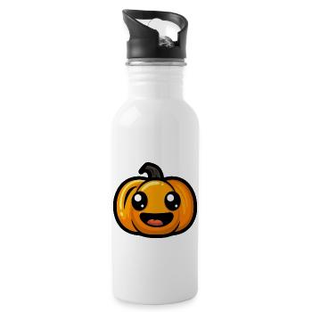 Pumpkin Halloween Autumn - Water bottle with straw - white - Right