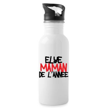 élue Maman de l'année - fête des mères - Gourde avec paille intégrée - blanc - Droite