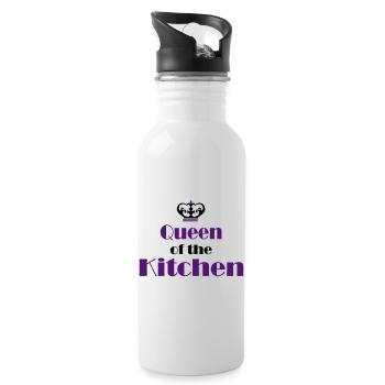 Women's Cooking Apron - Water bottle with straw - white - Right
