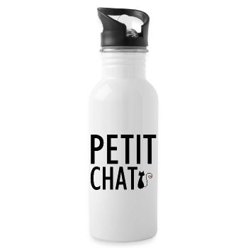 Petit chat - Gourde avec paille intégrée - blanc - Droite