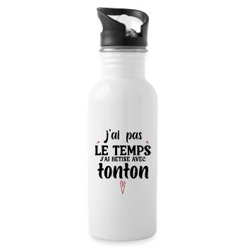 I silly with uncle - Water bottle with straw - white - Right