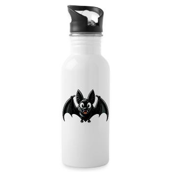 Chauve-souris - Gourde avec paille intégrée - blanc - Droite