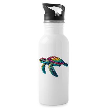 Turtle - Water bottle with straw - white - Right