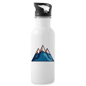 Gebirge - Trinkflasche mit integriertem Trinkhalm - Weiß - Rechts
