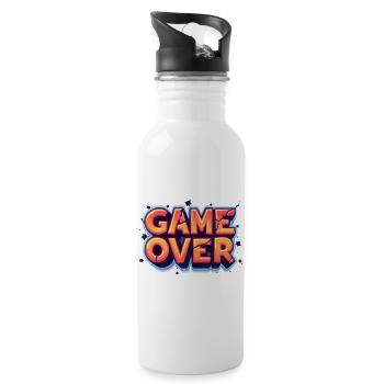 Game Over - Trinkflasche mit integriertem Trinkhalm - Weiß - Rechts