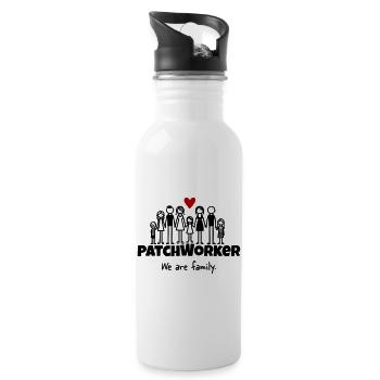 Patchworker We are family - Trinkflasche mit integriertem Trinkhalm - Weiß - Rechts