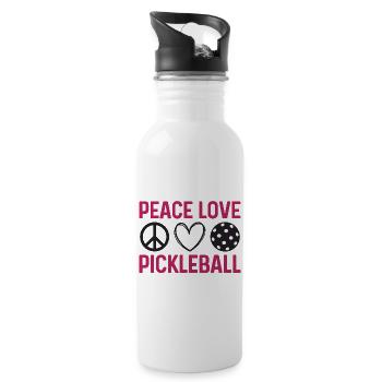 Peace Love Pickleball - Water bottle with straw - white - Right