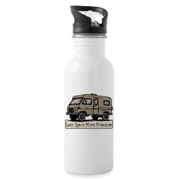 Less Space More Freedom - Water bottle with straw - white - Right