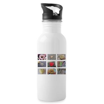 Love ist everywhere. - Trinkflasche mit integriertem Trinkhalm - Weiß - Rechts