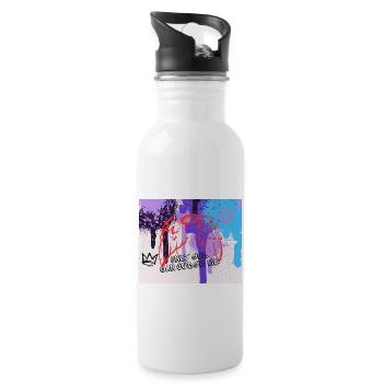 Devine Graffiti - Trinkflasche mit integriertem Trinkhalm - Weiß - Rechts