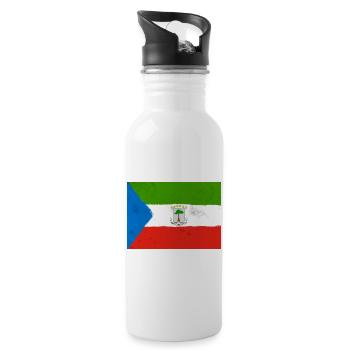 Flagge von Äquatorialguinea – Tropische Identität - Trinkflasche mit integriertem Trinkhalm - Weiß - Rechts
