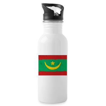 Flagge von Mauretanien - Trinkflasche mit integriertem Trinkhalm - Weiß - Rechts