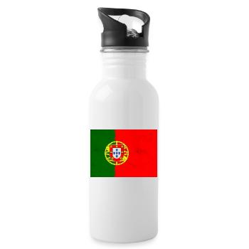 Drapeau du Portugal - Gourde avec paille intégrée - blanc - Droite