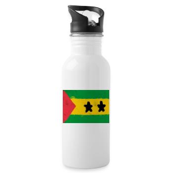 Drapeau de São Tomé-et-Príncipe - Gourde avec paille intégrée - blanc - Droite