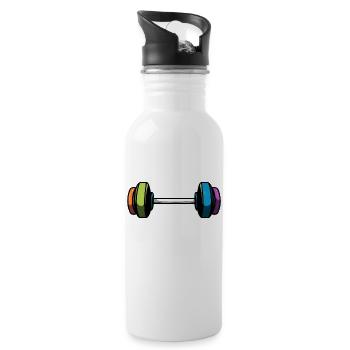 Dumbbell Gym Training Fitness Gym - Water bottle with straw - white - Right