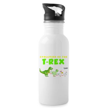 Dinosaurier - Trinkflasche mit integriertem Trinkhalm - Weiß - Rechts
