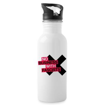 NO BUSINESS WITH FASCISTS - Water bottle with straw - white - Right