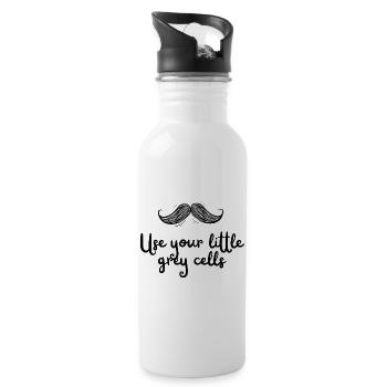 Utilisez vos petites cellules grises Poirot drôle de moustache - Gourde avec paille intégrée - blanc - Droite