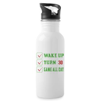 Wake Up to 30: Play All Day - Water bottle with straw - white - Right