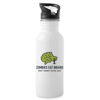 Zombies Eating Brains Night Humor - Trinkflasche mit integriertem Trinkhalm - Weiß - Rechts