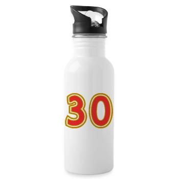30. 30 YEARS. 30th ANNIVERSARY. 30 YEARS ANNIVERSARY. - Water bottle with straw - white - Right