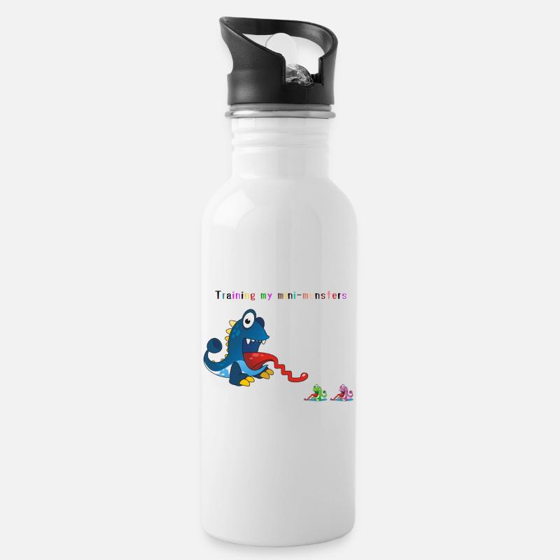 Meine Monster trainieren - Trinkflasche mit integriertem Trinkhalm - Weiß