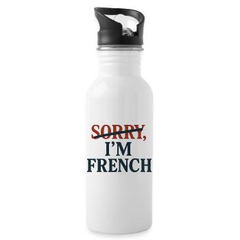 Typographie française – Sorry, I’m French - Gourde avec paille intégrée - blanc - Droite