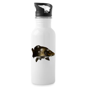 Karpfen - Trinkflasche mit integriertem Trinkhalm - Weiß - Rechts