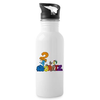 Moritz feiert 2. Geburtstag  - Trinkflasche mit integriertem Trinkhalm - Weiß - Rechts