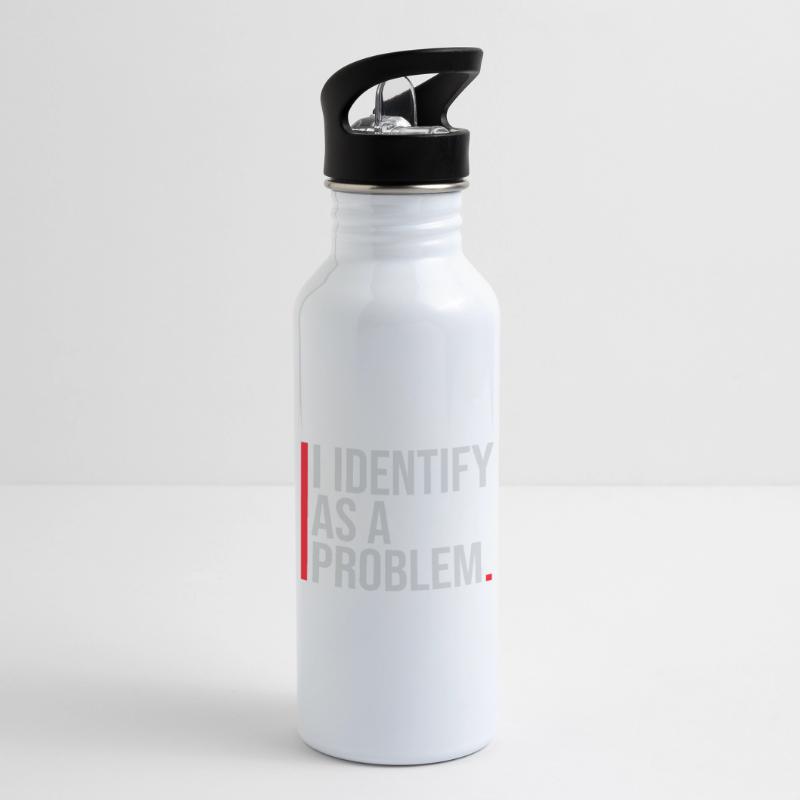 I Identify as a Problem Statement Frech Rebellisch Trinkflasche mit integriertem Trinkhalm