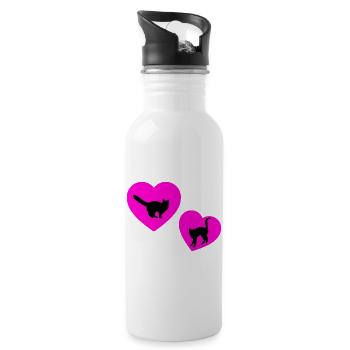feline - Water bottle with straw - white - Right