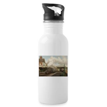 Dampf-Ära Kingscote - Trinkflasche mit integriertem Trinkhalm - Weiß - Rechts