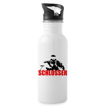 Schlosser - Trinkflasche mit integriertem Trinkhalm - Weiß - Rechts