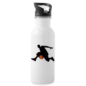 Basketball - Water bottle with straw - white - Right