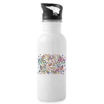 Fleur - Gourde avec paille intégrée - blanc - Droite