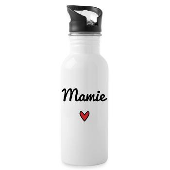 OMA. MAMA. OMA. MUTTERTAG - Trinkflasche mit integriertem Trinkhalm - Weiß - Rechts