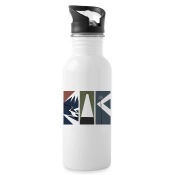 Piece Of Japan – Moderne japanische Kunst - Trinkflasche mit integriertem Trinkhalm - Weiß - Rechts
