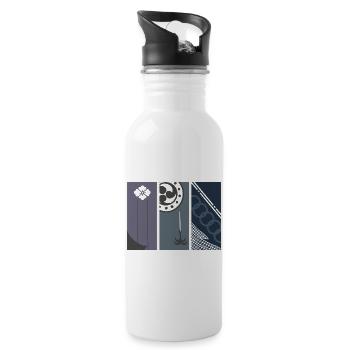 Echoes of Edo - Modern Japanese Art  - Water bottle with straw - white - Right