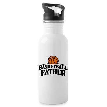 Basketball Father Retro Sports Design - Water bottle with straw - white - Right