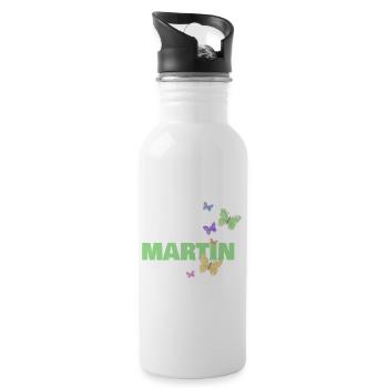 Martin dans le rôle de Martin - Gourde avec paille intégrée - blanc - Droite