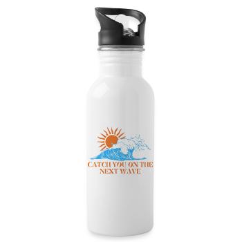 catch the next wave - Water bottle with straw - white - Right
