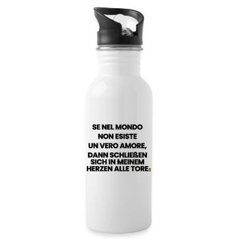 Italienisch-Deutsch-Reim 1 (Ver. B) - Trinkflasche mit integriertem Trinkhalm - Weiß - Rechts