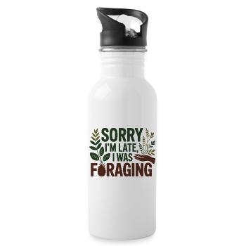 Kräuterkundige, Entschuldigung, dass ich zu spät bin, ich war Sammelberuf. - Trinkflasche mit integriertem Trinkhalm - Weiß - Rechts