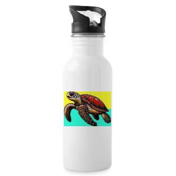 turtle - Water bottle with straw - white - Right