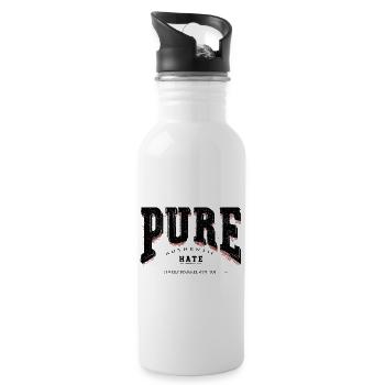 Pure HAte - Trinkflasche mit integriertem Trinkhalm - Weiß - Rechts