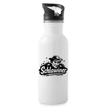 Schlawiner - Trinkflasche mit integriertem Trinkhalm - Weiß - Rechts