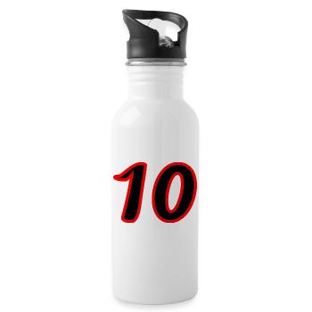 10. 10 YEARS. 10th ANNIVERSARY. 10 YEAR ANNIVERSARY. - Water bottle with straw - white - Right