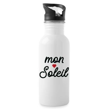 My Sun Heart in Script - Water bottle with straw - white - Right